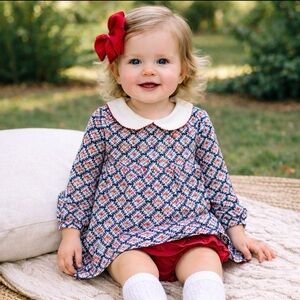 The Proper Peony Baby Girl Babydoll Top 24 Mo Apple Peter Pan Collar Pima Cotton